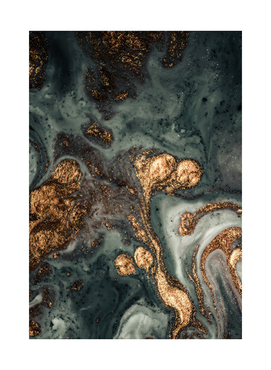 Gold and Green Marble Poster