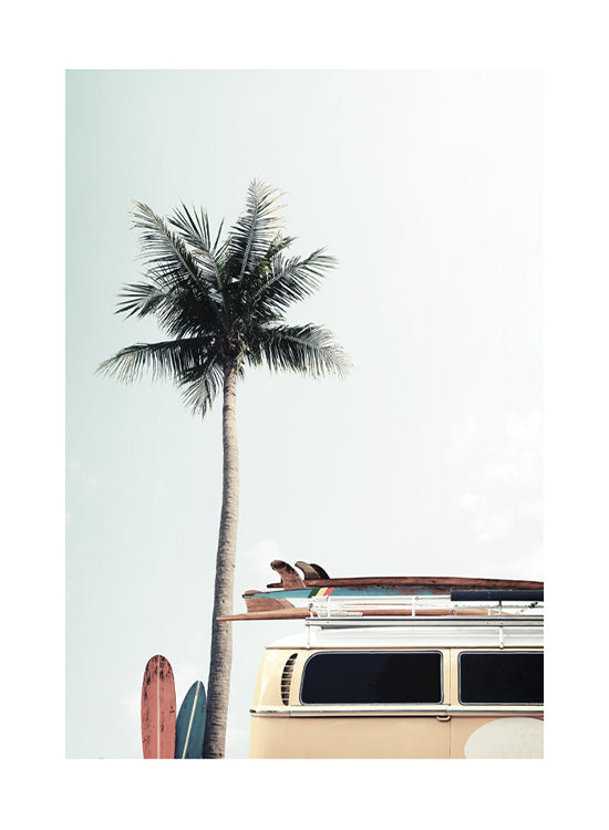Vintage Surfer Van Poster